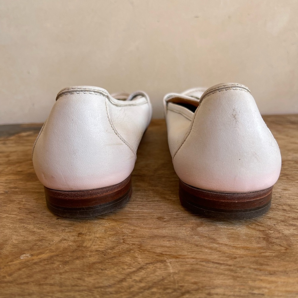 RALPH LAUREN Vtg 80’s White Leather Loafers Crest Bench Made Maine USA 10M RARE! - Picture 7 of 13